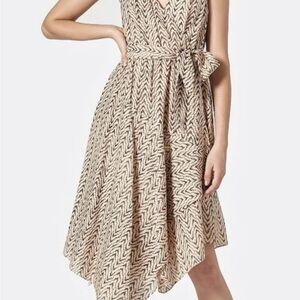 NWT Joie Asymmetrical Chevron Dress in Melon and Black